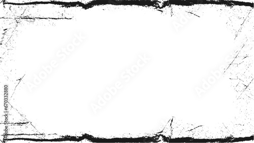 Grunge brush painted ink stamp banner frame on white background