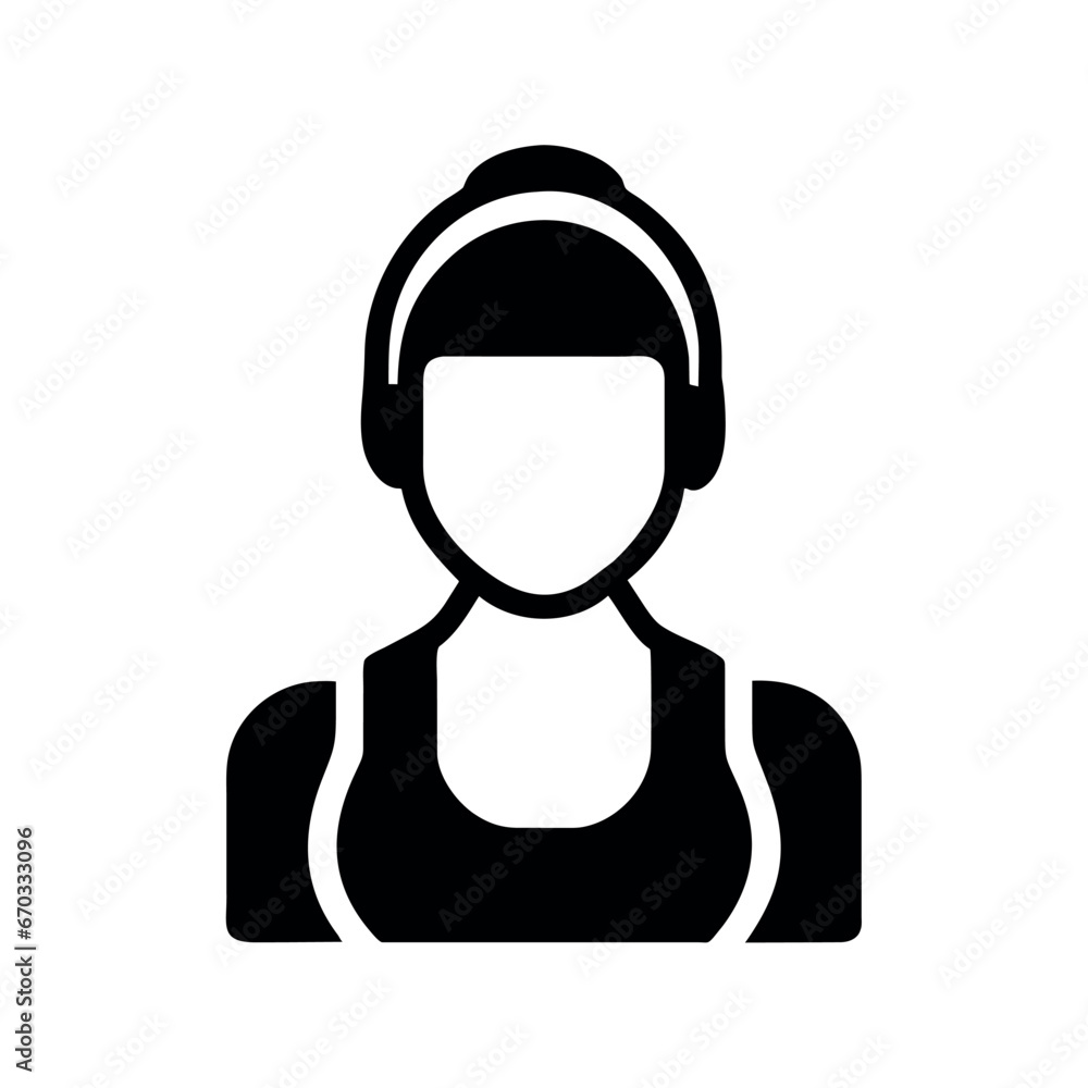 woman with headphones icon woman with headphones icon