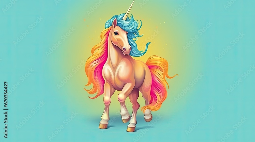 cute unicorn illustration over solid background