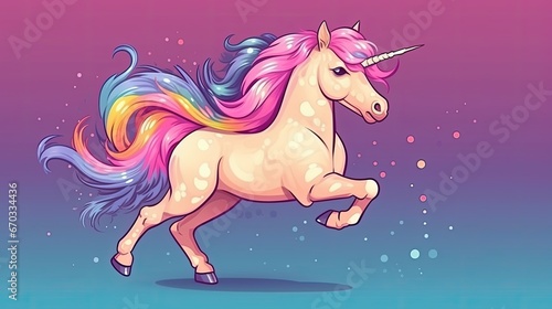 flat colorful cute unicorn illustration © Ai Expert