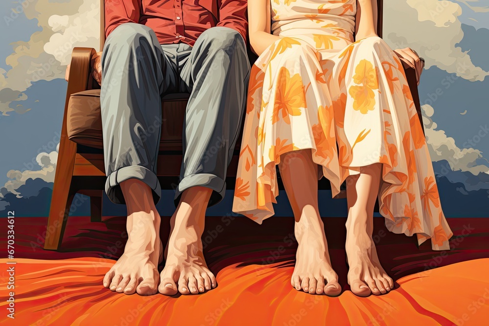 A Unique Perspective on Love with a Foot View Illustration