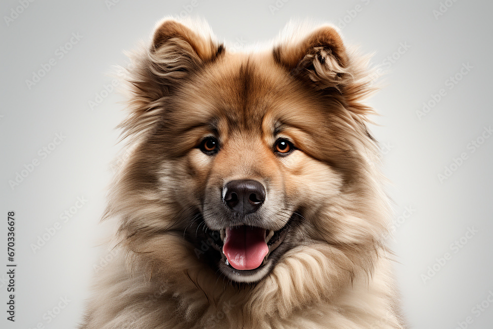 Caucasian Shepherd Dog on a white background. Adorable 3D cartoon animal portrait. Caucasian Shepherd Dog on a white background. Adorable 3D cartoon animal portrait.