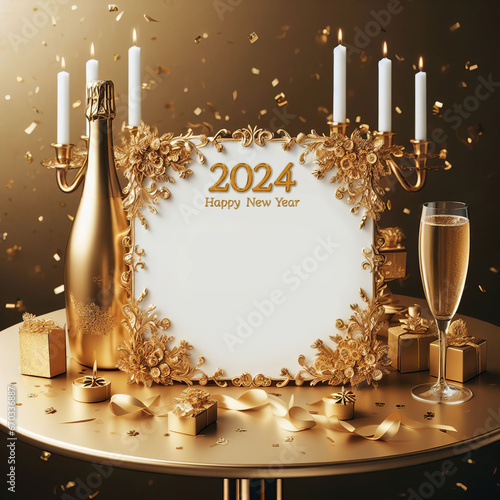 A 2024 new year card to place your text and wishes.