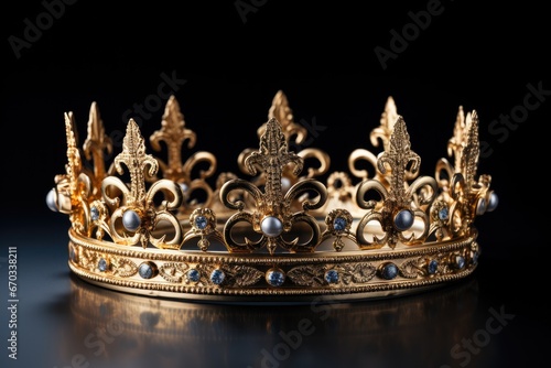 Isolated Gold Crown Shines with Prestige and Grandeur
