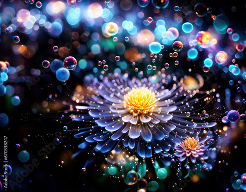 水に浮かぶ透明感のあるガーベラ 抽象的背景画像 Transparent Gerbera floating on water Abstract Background Image
