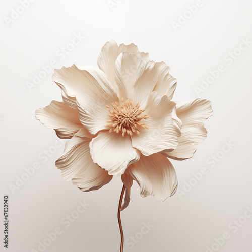 Minimalistic image of a white flower. For creating cards  posters  posts in retro vintage style