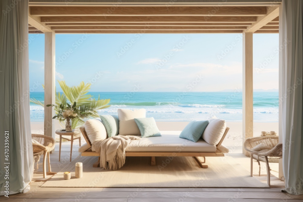 Beachside comfort and relaxation meet in this enchanting beach house composition