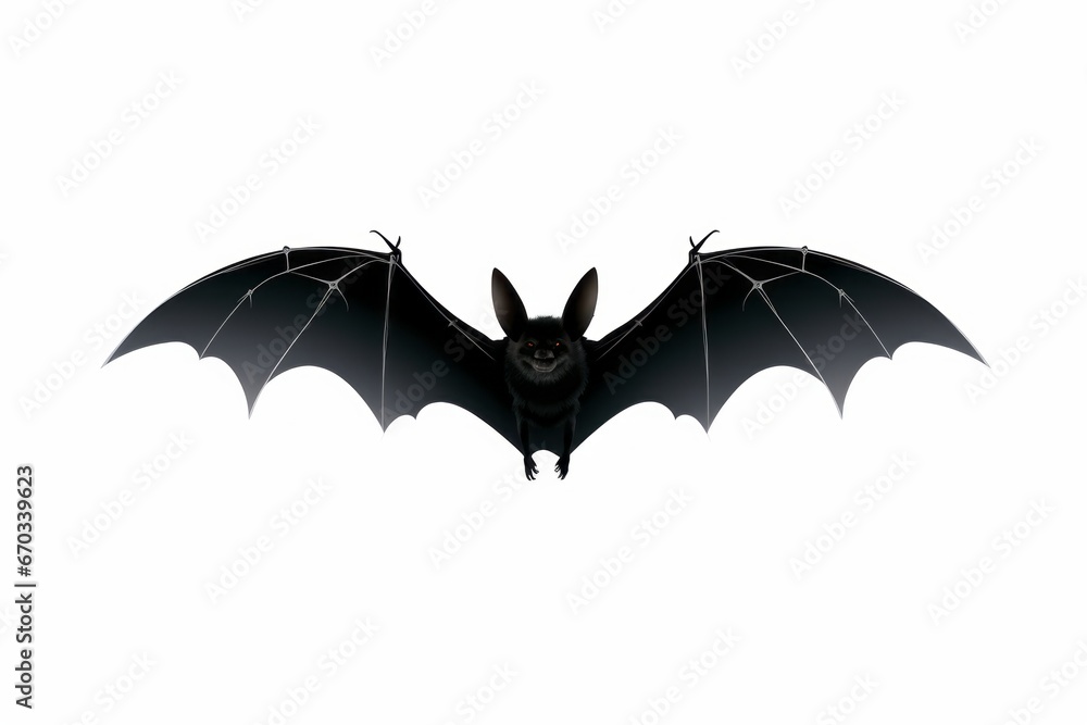Bat flying through the air on a white background Bat flying through the air on a white background