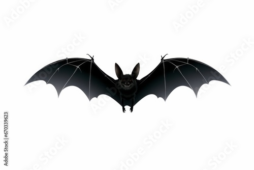 Bat flying through the air on a white background