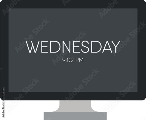 monitor with word illustration