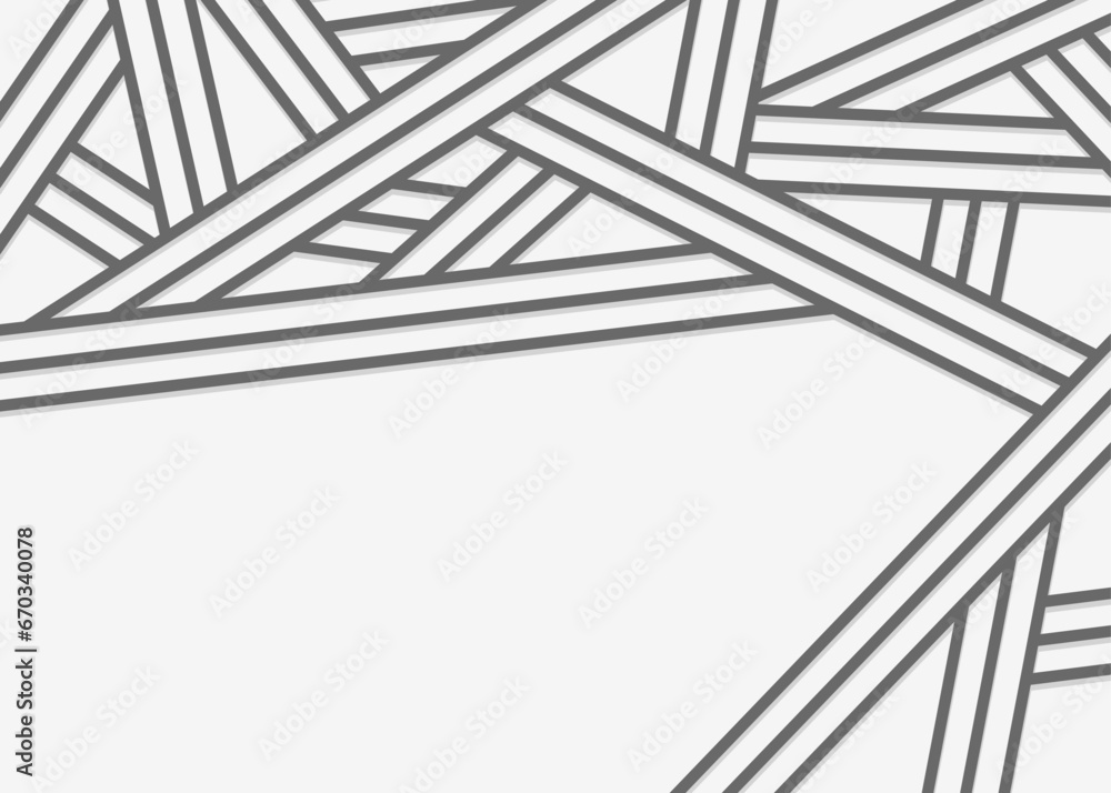Fototapeta premium Minimalist background with abstract overlapping stripes pattern and with some copy space area