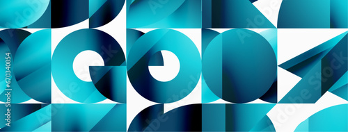 Assorted geometric shapes unite in a minimalistic abstract backdrop, offering a versatile canvas for contemporary design for digital designs, presentations, website banners, social media posts