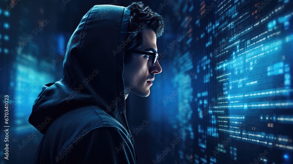 Person with his glasses on looking at code. Person with his glasses on looking at code.