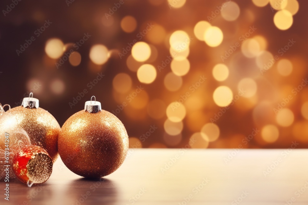 Glowing Christmas decorations against a blurred bokeh backdrop. Glowing Christmas decorations against a blurred bokeh backdrop.