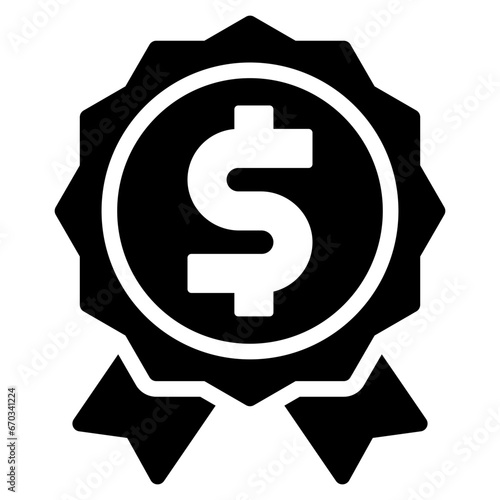 money reward black solid icon