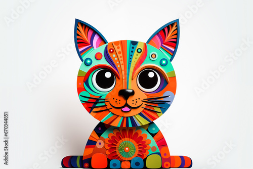 Colorful line cat vector for logos artwork and decorations.