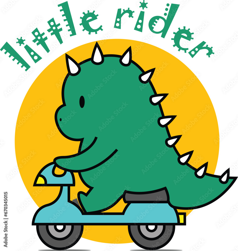 little rider dinosaur with a bike tshirt design concept little rider dinosaur with a bike tshirt design concept