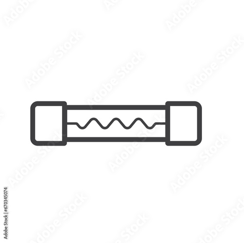 illustration of fuse, a device used as a safety device in an electrical circuit in the event of an excess electrical charge.