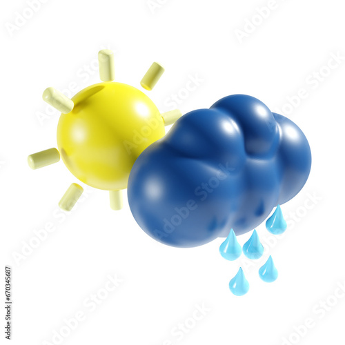 Tableau sur toile cloudy and drizzly weather 3d illustration