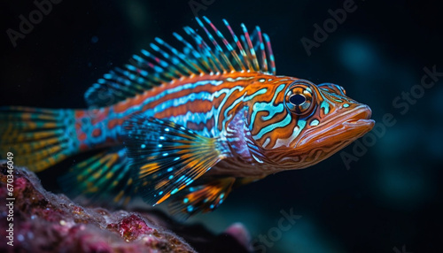 Underwater fish reef  nature multi colored beauty in tropical climate generated by AI