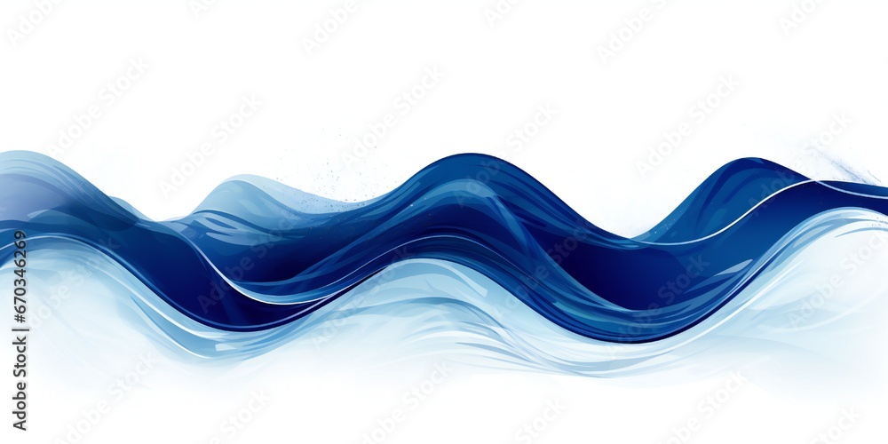 Fresh navy blue wave design element on white background Generative AI Fresh navy blue wave design element on white background Generative AI