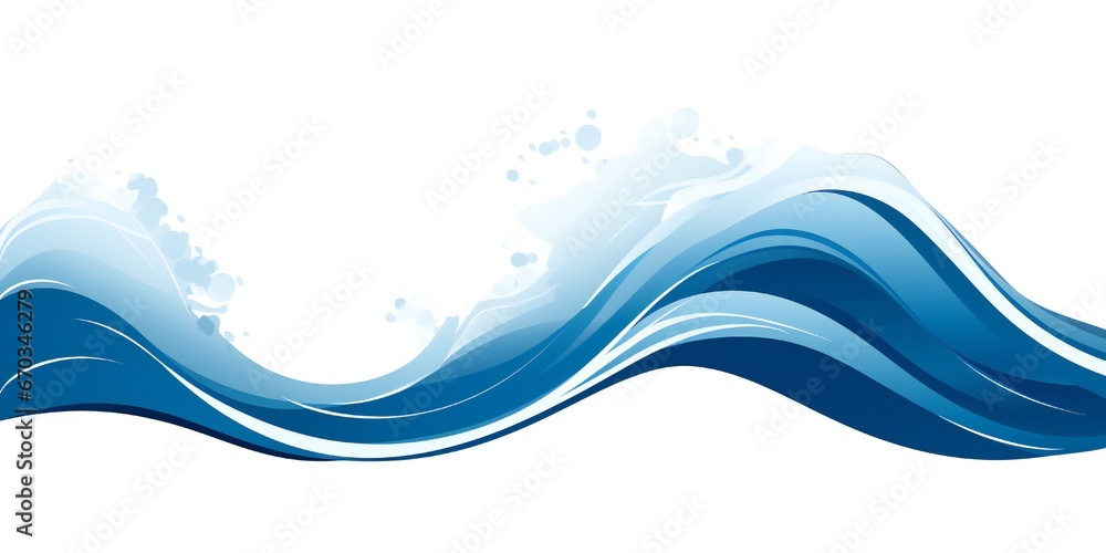 Fresh navy blue wave design element on white background Generative AI Fresh navy blue wave design element on white background Generative AI