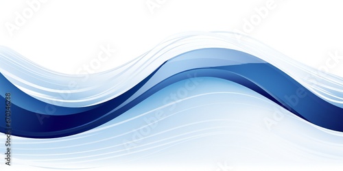 Fresh navy blue wave design element on white background Generative AI