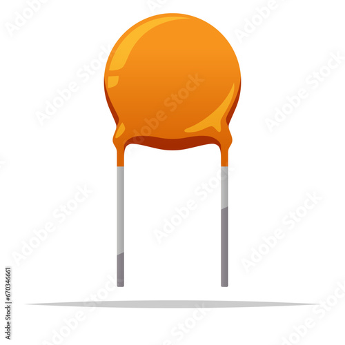 Ceramic capacitor vector isolated illustration