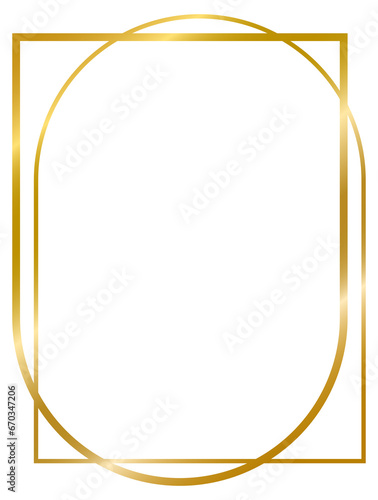 decorative frame , ornament frame , gold frame , line geometric frame , wedding label card png transparent background isolated on white background illustration ready to use