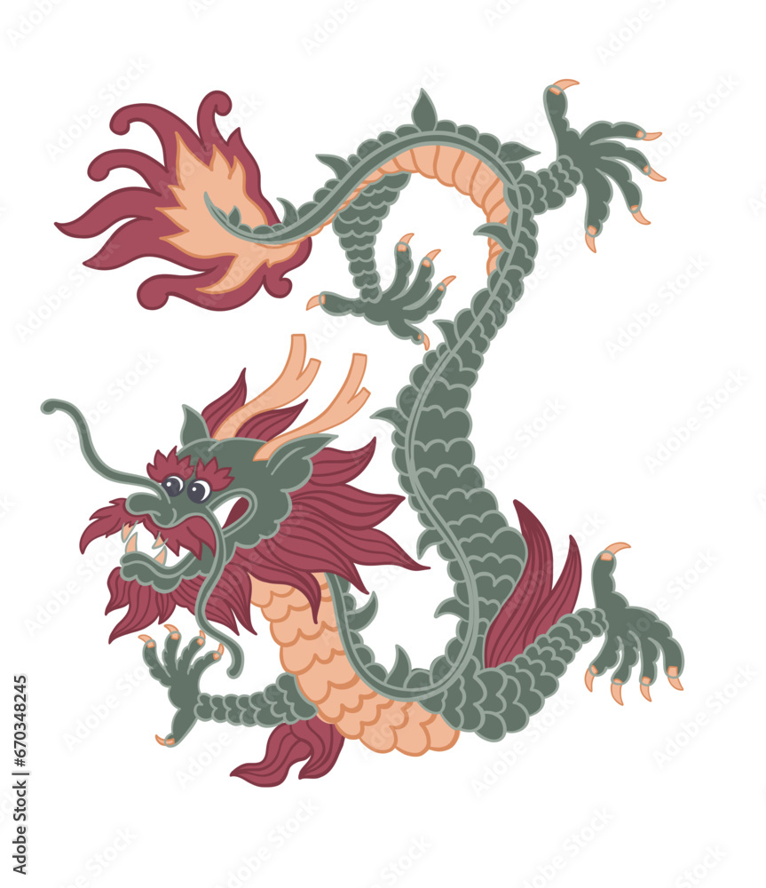 Chinese new year flying dragon