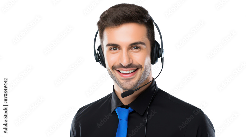 Young man call center ready to work Young man call center ready to work