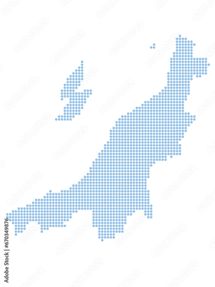 Obraz premium 新潟 地図 円 ドット アイコン