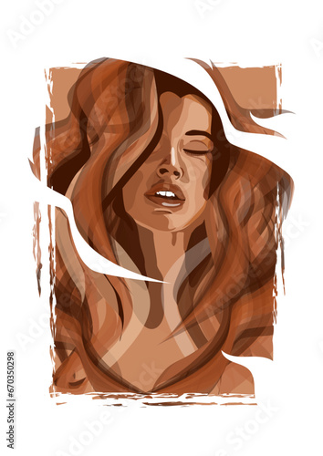 portrait of a woman vector illustration graphic design