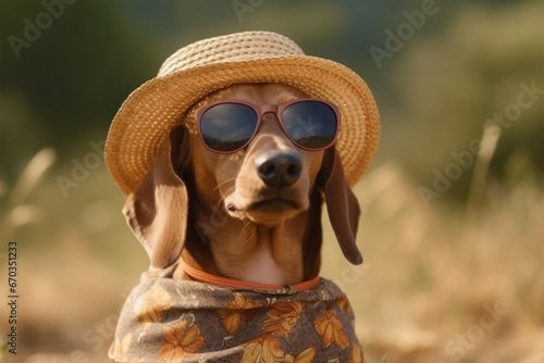Cute dachshund dog on the journey of a dachshund dog © bojel