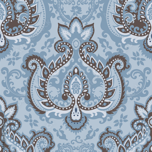 Blue and beige seamless pattern