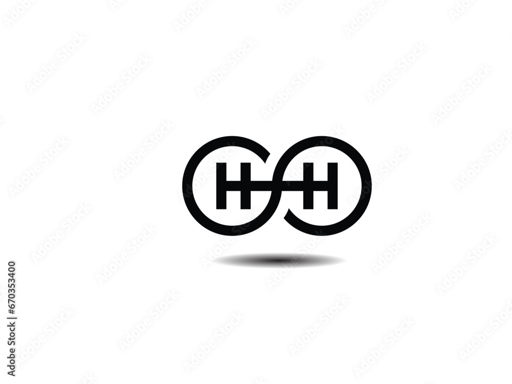 letter GH infinity logo letter GH infinity logo