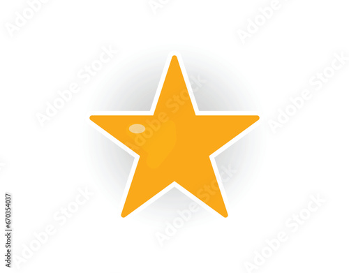 Yellow star. Customer rating feedback  rang  rating  achievements and decor concept. 3d vector icon. Cartoon minimal style.