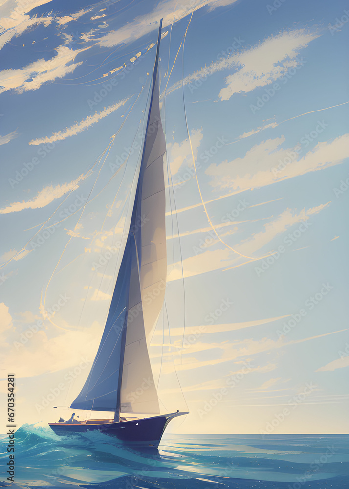 Fototapeta premium Yacht. Generate AI