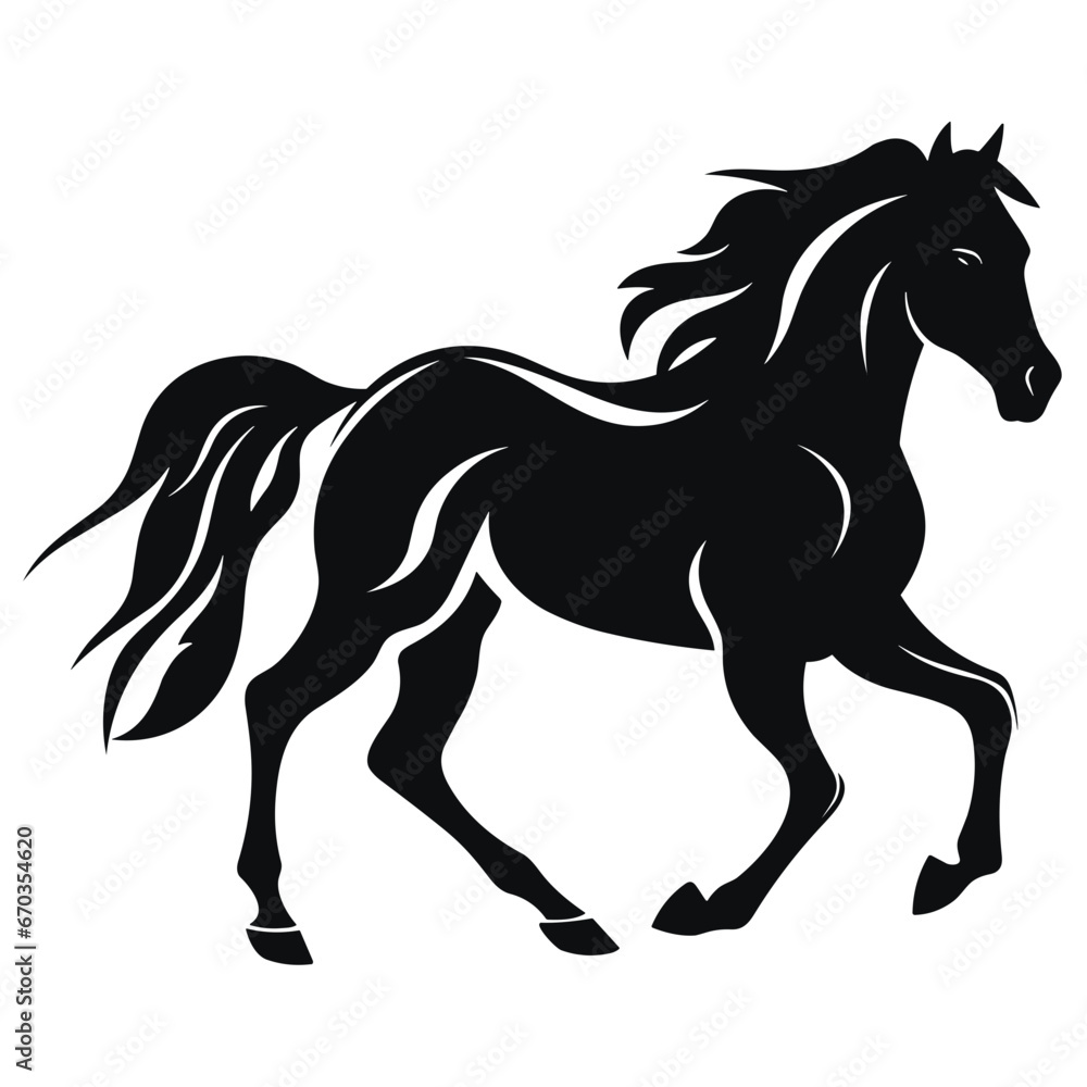 Horse Silhouette Logo. SVG Vector Illustration Horse Silhouette Logo. SVG Vector Illustration