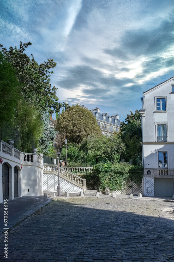 Paris, typical street in Montmartre