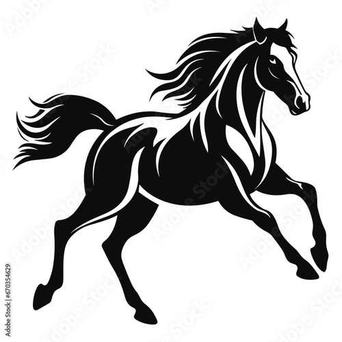 Fototapeta Naklejka Na Ścianę i Meble -  Horse Silhouette Logo. SVG Vector Illustration