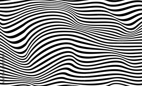 monochrome psychedelic line stripes curved flat background