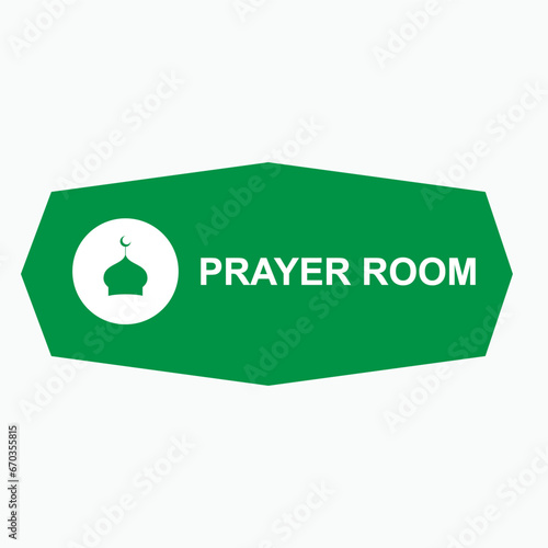 Prayer Room, Mosque Icon. Muslim Praying Area. Shalat Place Symbol for Design Elements, Websites, Presentation and Application - Vector.