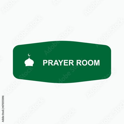 Prayer Room, Mosque Icon. Muslim Praying Area. Shalat Place Symbol for Design Elements, Websites, Presentation and Application - Vector.