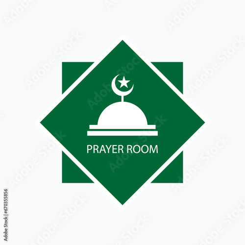 Prayer Room, Mosque Icon. Muslim Praying Area. Shalat Place Symbol for Design Elements, Websites, Presentation and Application - Vector.