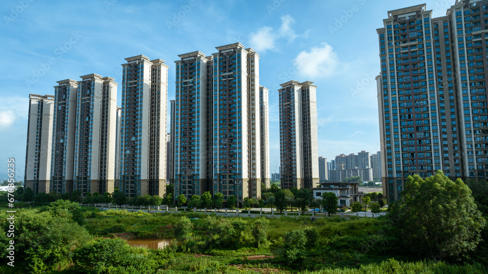 Obraz premium Aerial view of urbanization in China