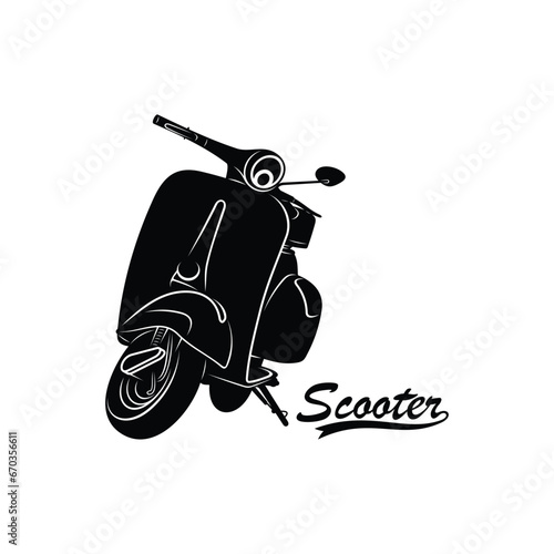 scooter, silhouette, vehicle, transportation, motorcycle, motor, retro, travel, vintage, design, style, motorbike,  symbol, vector, ride, illustration, icon, classic, wheel, speed, moped, bike,