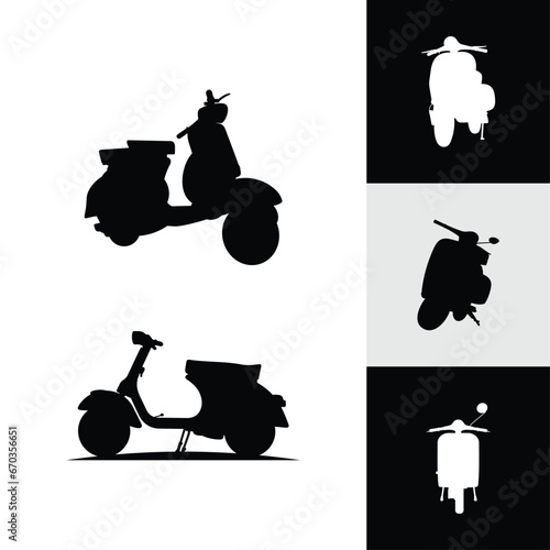 scooter, silhouette, vehicle, transportation, motorcycle, motor, retro, travel, vintage, design, style, motorbike,  symbol, vector, ride, illustration, icon, classic, wheel, speed, moped, bike,