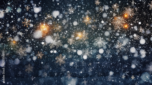 snowflakes are falling beautiful winter christmas luminous background © kichigin19