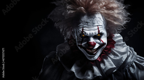 A creepy evil clown